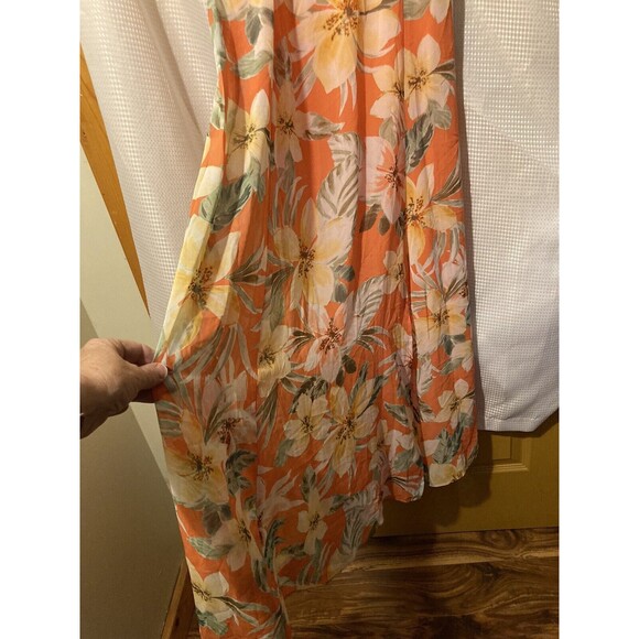 Bar III Women's Orange Yellow Green Dress Floral Ruffle Sleeveless Size XS New - Picture 7 of 12